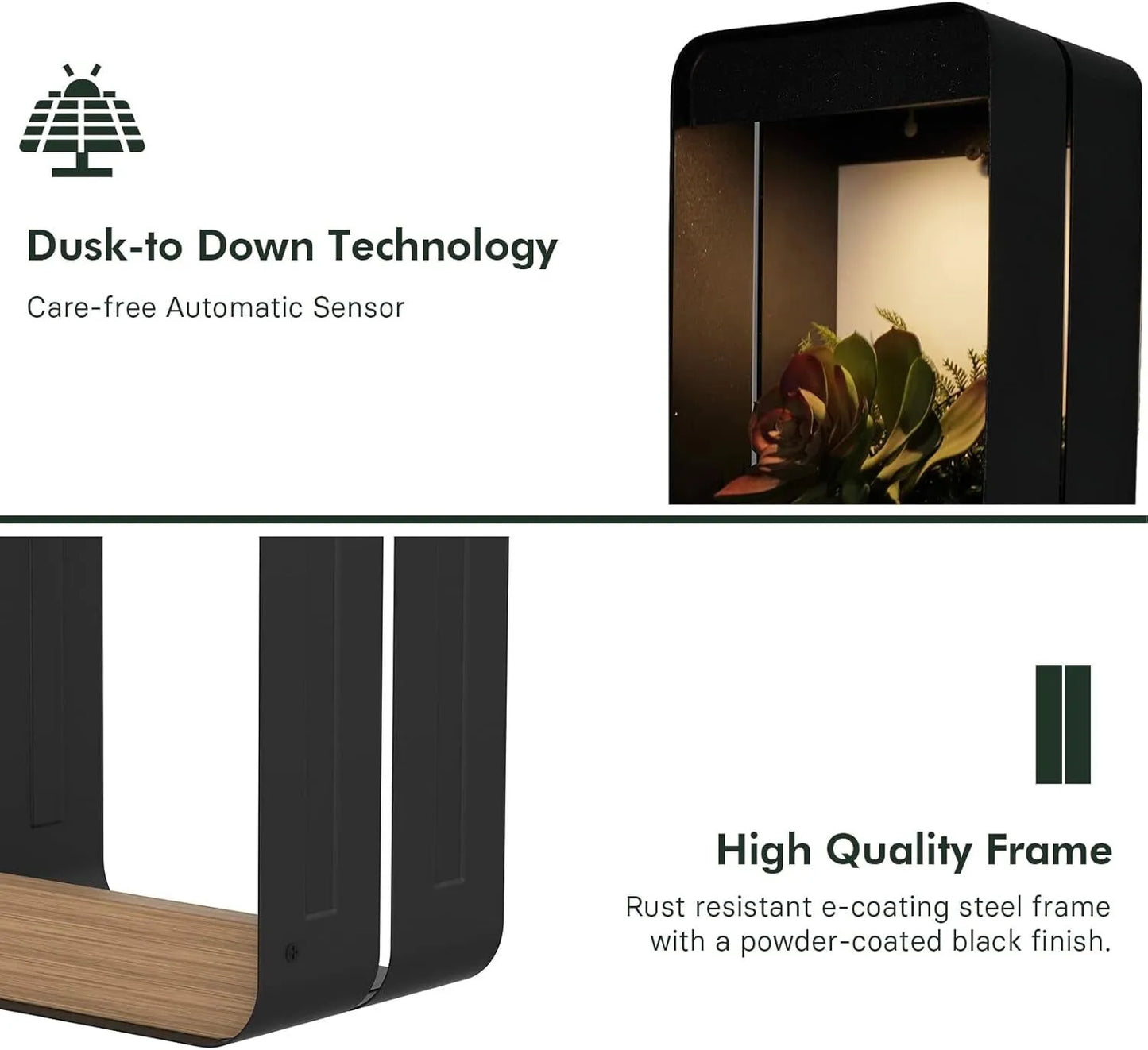 Solar Outdoor Power Wall Light Stand Planter
