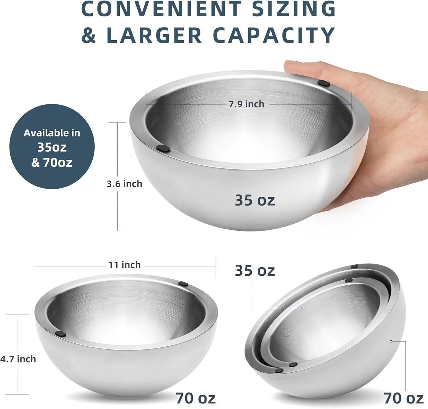 Stainless Steel Freezer Ice Bowl Neema