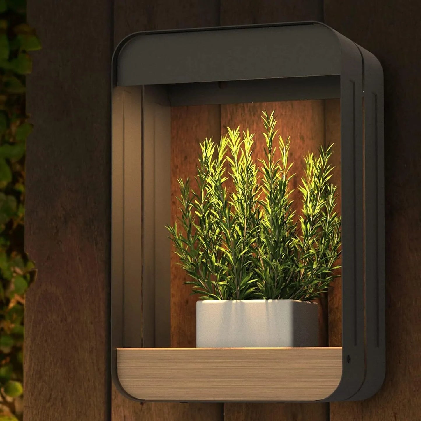 Solar Outdoor Power Wall Light Stand Planter