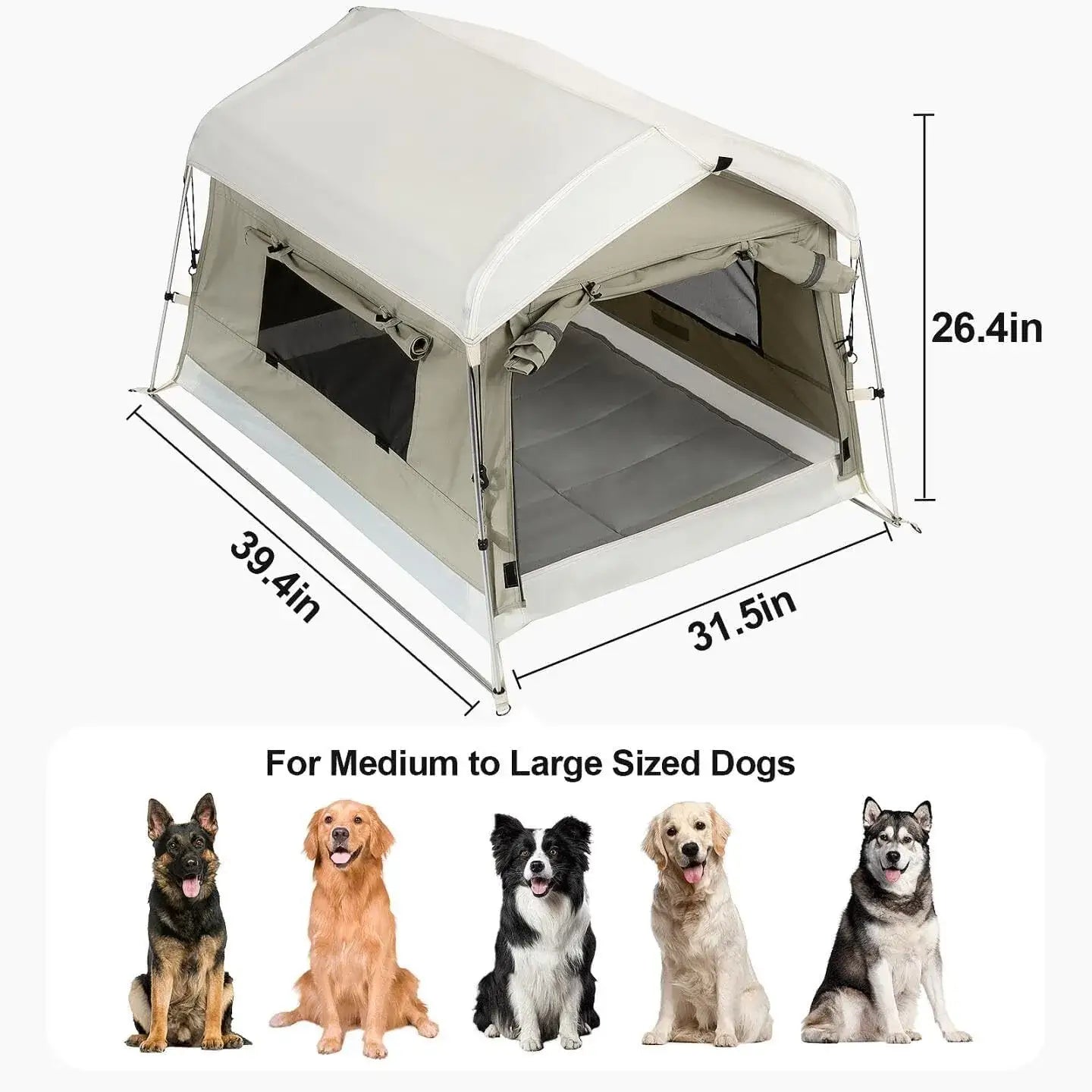 Dog Tent Cat Tent with Aluminum Poles and Camping Pad