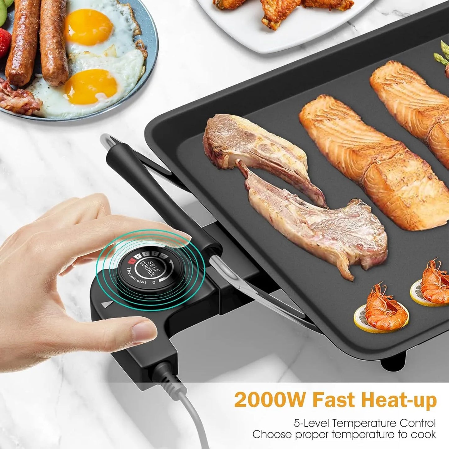 Electric Griddle Teppanyaki Grill BBQ