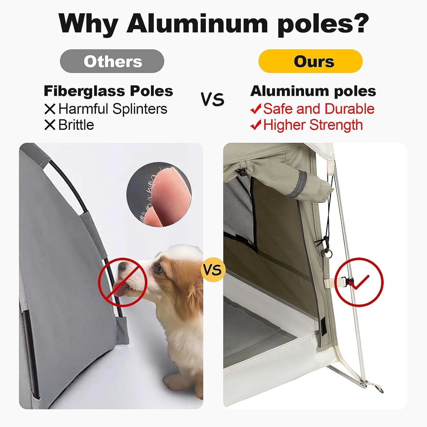 Dog Tent Cat Tent with Aluminum Poles and Camping Pad