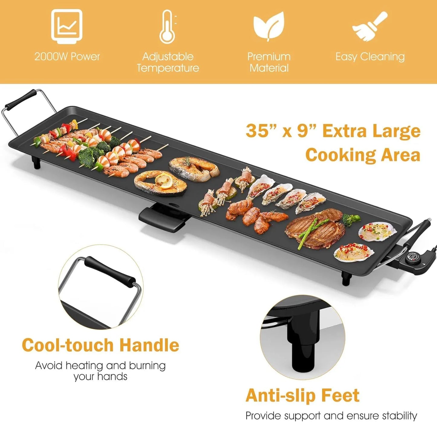 Electric Griddle Teppanyaki Grill BBQ