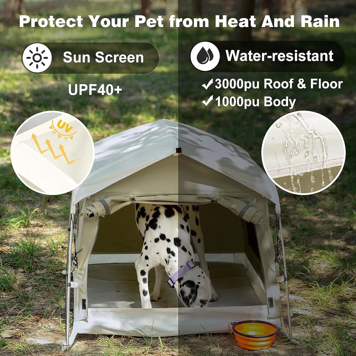 Dog Tent Cat Tent with Aluminum Poles and Camping Pad