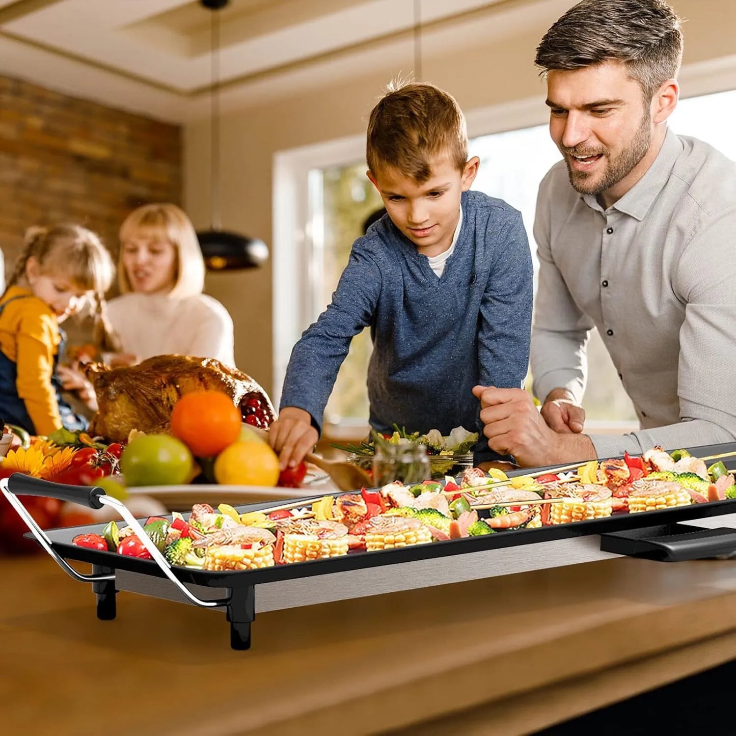 Electric Griddle Teppanyaki Grill BBQ