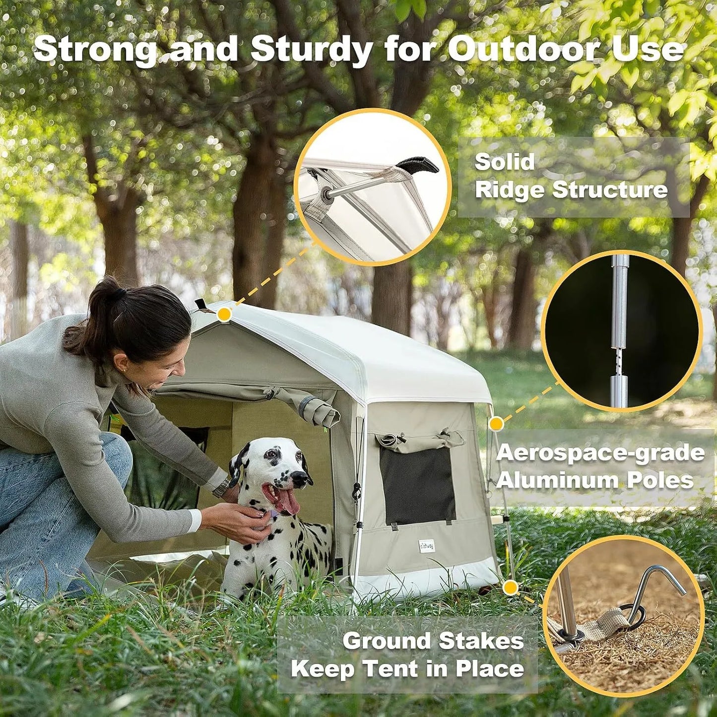Dog Tent Cat Tent with Aluminum Poles and Camping Pad